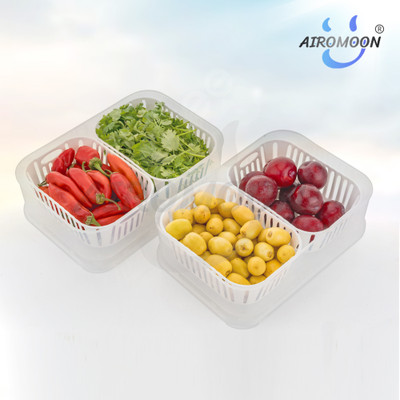 AIROMOON Plastic Fridge Container  - 2600 ml(Pack of 2, White)