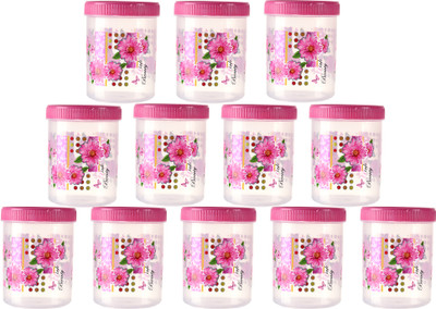 KUBER INDUSTRIES Plastic Utility Container  - 1000 ml(Pack of 12, Pink)
