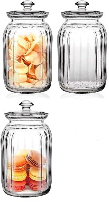 GRACIOUS MART Glass Pickle Jar  - 1500 ml(Pack of 3, Clear)