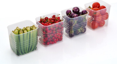 AK10ZONE Plastic Fridge Container  - 1200 ml(Pack of 3, Multicolor)
