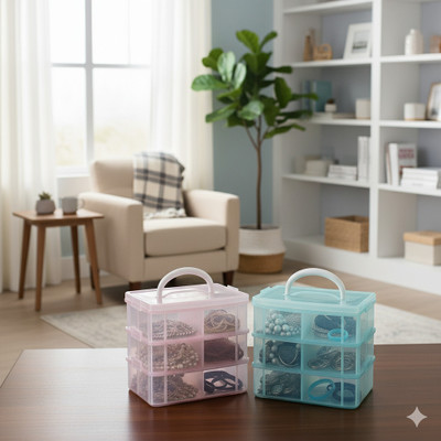 Surety for Safety Plastic Grocery Container  - 10 kg(Blue, Pink)