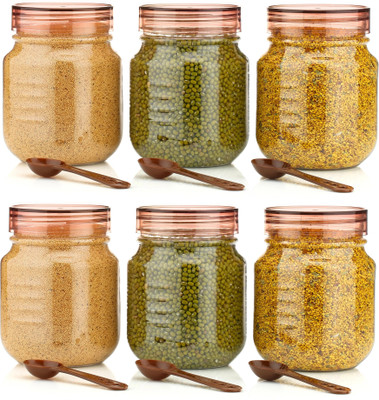 RAYORA Plastic Grocery Container  - 750 ml(Pack of 6, Brown)