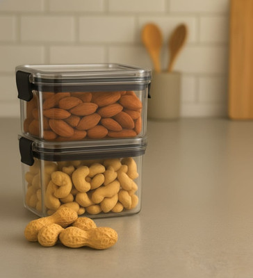 SCL Steelo Plastic Grocery Container  - 460 ml(Pack of 2, Clear)