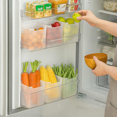 LuxeSlice Polypropylene Fridge Container  - 800 ml(Pack of 6, Clear)