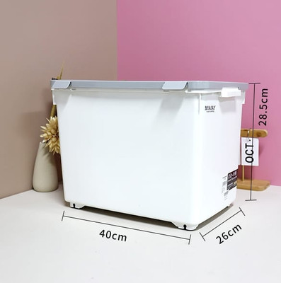 Sambho Plastic Grocery Container  - 15 kg(Grey, Off White)