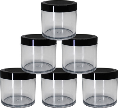nsb herbals Polypropylene Utility Container  - 100 ml(Pack of 6, Clear, Black)