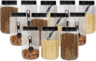 KUBER INDUSTRIES Plastic Grocery Container  - 1800 ml(Pack of 12, Grey)