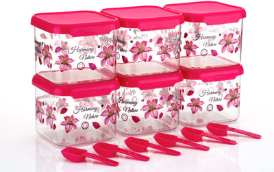 CLOUDHEAD Plastic Grocery Container  - 510 ml(Pack of 6, Pink)