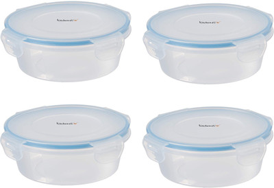 Kitchen4U Plastic Utility Container  - 450 ml(Pack of 4, Clear)