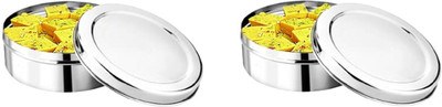 VINOD Steel Grocery Container  - 1200 ml(Pack of 2, Silver)