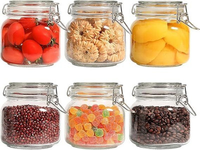 RUTVIHK Glass Honey Jar  - 750 ml(Pack of 2, Clear)