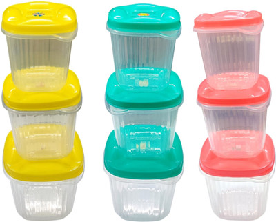Gift Collection Plastic Utility Container  - 1600 ml, 800 ml, 300 ml(Pack of 9, Multicolor)
