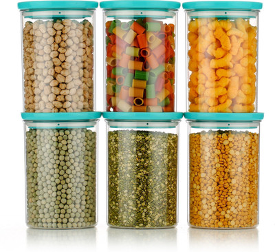 HELOVIA Plastic Grocery Container  - 900 ml(Pack of 6, Green)