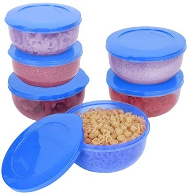 GDRET Plastic Cookie Jar  - 600 ml(Pack of 6, Blue)