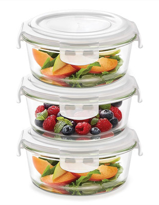BOROSIL Glass Grocery Container  - 1200 ml(Pack of 3, Clear)