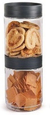 Modustacks Plastic Grocery Container  - 1500 ml(Pack of 2, Grey)