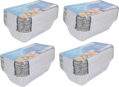 Freshee Aluminium Utility Container  - 660 ml(Pack of 4, Silver)