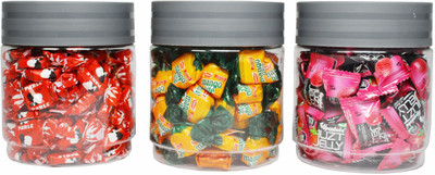 Pearlpet Plastic Grocery Container  - 500 ml(Pack of 3, Grey)