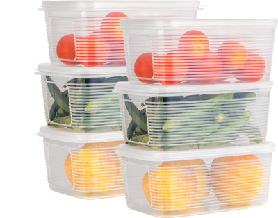 2Mech Plastic Fridge Container  - 1800 ml(Pack of 6, Clear)