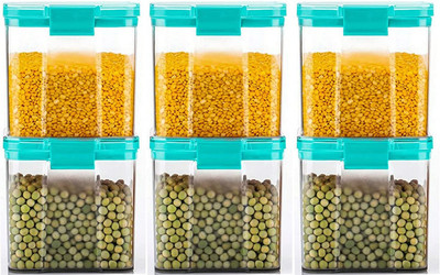Gripwell Plastic Grocery Container  - 700 ml(Pack of 6, Blue)