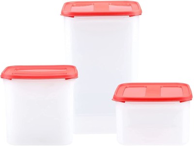 Cutting EDGE Plastic Utility Container  - 7.5 L, 4.5 L, 3 L(Pack of 3, Red, White)