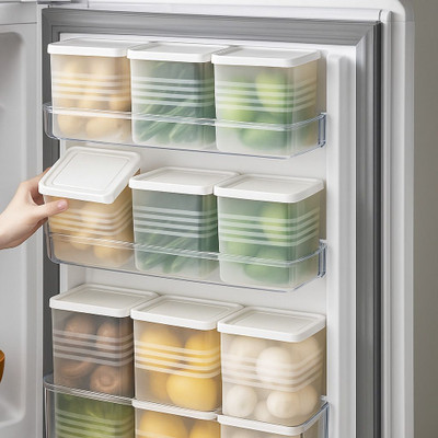 FPBOI Plastic Grocery Container  - 1000 ml(Pack of 6, White)