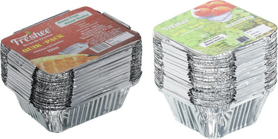 Freshee Aluminium Utility Container  - 370 ml(Pack of 2, Silver)