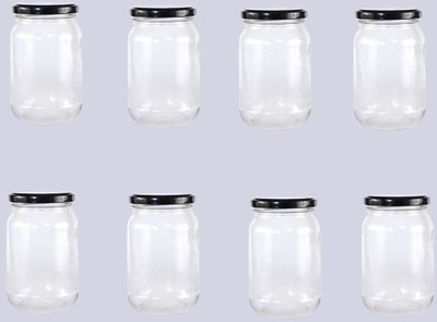 AFAST Glass Grocery Container  - 1000 ml(Pack of 8, Clear)