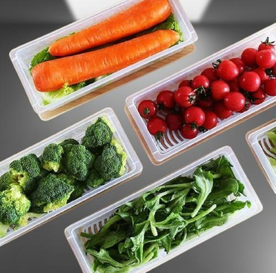 TOLXI Plastic Fridge Container  - 1000 ml(Pack of 6, White)