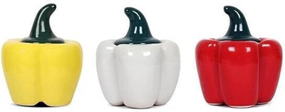 Utensil Master Ceramic Utility Container  - 200 ml(Pack of 3, Multicolor)