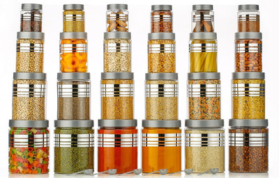 WRST Plastic Utility Container  - 1200 ml, 650 ml, 350 ml, 250 ml(Pack of 24, Clear)