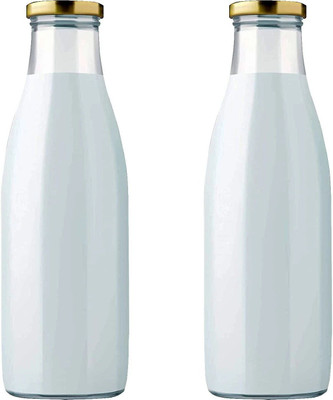 Miniature Mart Glass Milk Container  - 300 ml(Pack of 2, Clear)