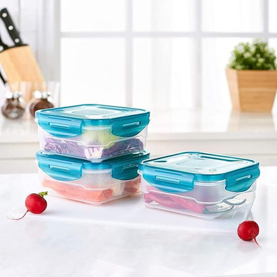 stryn Plastic Grocery Container  - 800 ml(Pack of 3, Blue)