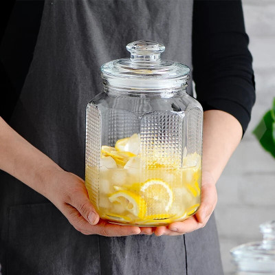 RUTVIHK Glass Pickle Jar  - 2000 ml(Clear)