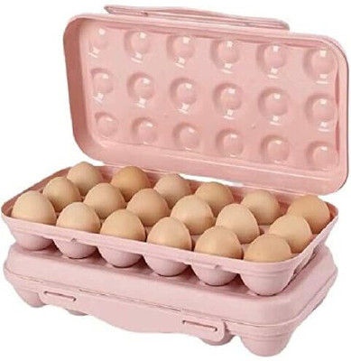 HomiQ Plastic Egg Container  - 1.5 dozen(Pink)