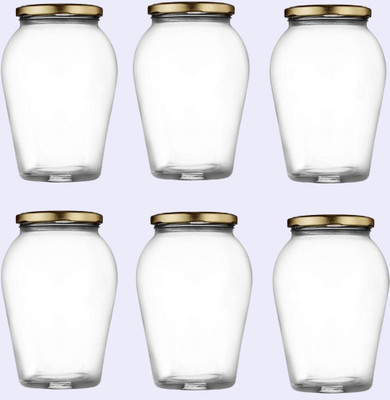 1st Time Glass Utility Container  - 1000 ml(Pack of 6, Clear)