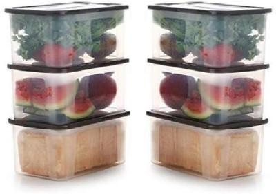 UNDERZZONE Plastic Grocery Container  - 2000 ml(Pack of 6, Clear)