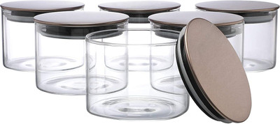 Cutting EDGE Glass Utility Container  - 500 ml(Pack of 6, Clear)