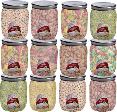 TruVeli Plastic Grocery Container  - 350 ml(Pack of 12, Clear)
