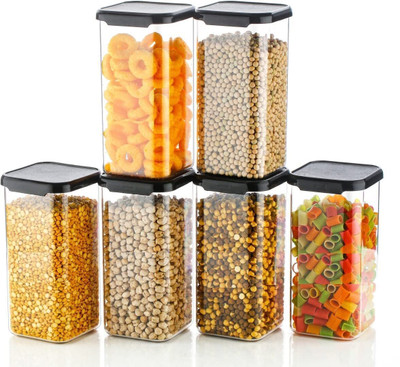 SARAZA Plastic Grocery Container - 1600 ml(Black)