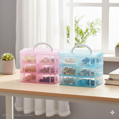 MAXTID Plastic Utility Container  - 500 ml(Blue, Pink)