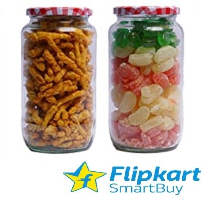Flipkart SmartBuy Glass Grocery Container  - 1000 ml(Pack of 2, Clear)