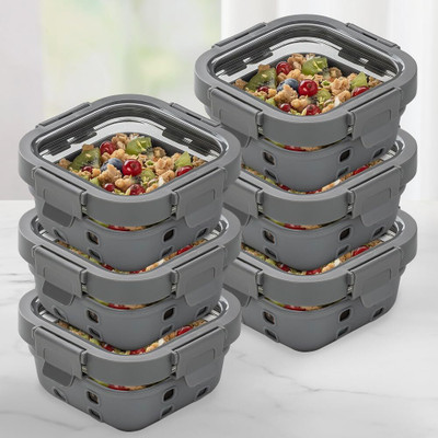 BOROSIL Glass Grocery Container  - 1920 ml(Pack of 6, Clear)