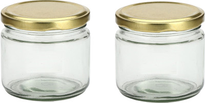 AFAST Glass Utility Container  - 350 ml(Pack of 2, Clear)