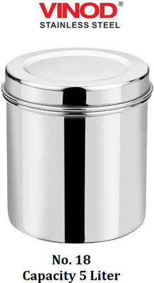 VINOD Steel Grocery Container  - 5 L(Silver)