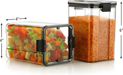 RDKITCHENWERE Plastic Grocery Container  - 1100 ml(Pack of 8, Clear)