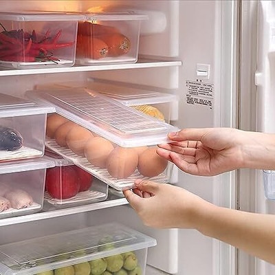jade-x Plastic Fridge Container  - 1500 ml(Pack of 8, White)