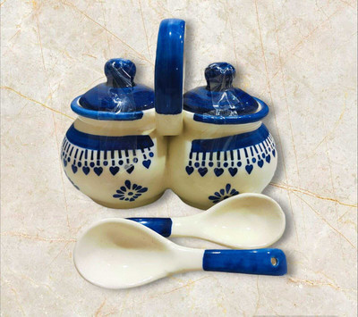 Your Local Store Ceramic Pickle Jar  - 200 ml(Blue)