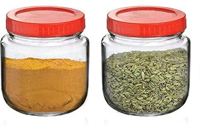 TINSUHG Glass Tea Coffee & Sugar Container  - 500 ml(Pack of 2, Clear)