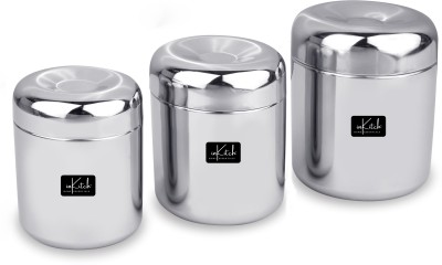 inKitch Stainless Steel, Silver, Steel Utility Container  - 320 ml, 500 ml, 650 ml(Pack of 3, Silver)